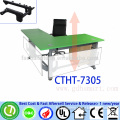 3 legs manual crank height adjustable office desks with modesty panel